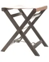 Go Home Camp Folding Leather And Wood Stool
