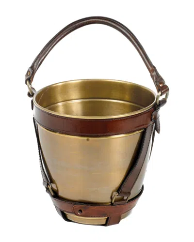 Go Home Leather Handle Champagne Bucket In Gold