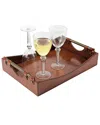 Go Home Leather Wave Tray In Brown