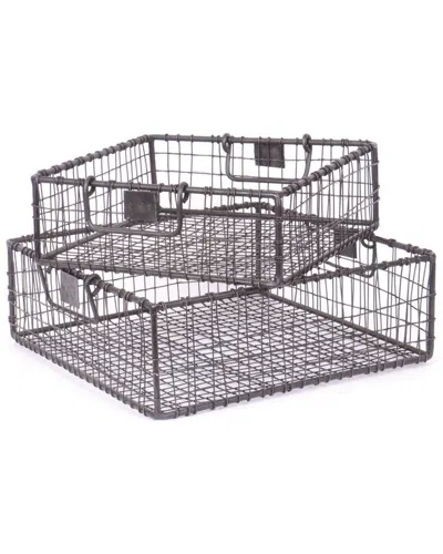 Go Home Pool Club Set Of 2 Baskets In Silver