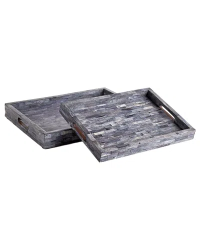 Go Home Set Of 2 Heather Trays In Gray