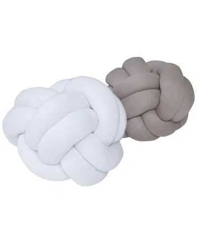 Go Home Set Of 2 Knotty Pillows In White