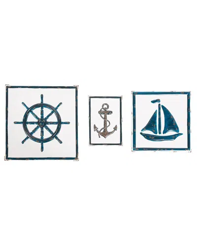 Go Home Set Of 3 Boaters Wall Decor In Multi