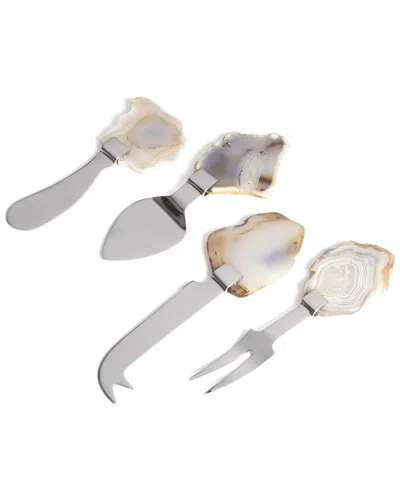 Go Home Set Of 4 Saunders Cheese Knives In Silver
