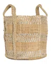 Go Home Two-tone Round Jute Basket