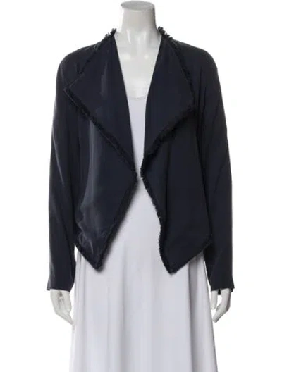 Pre-owned Go Silk Silk Blazer In Blue