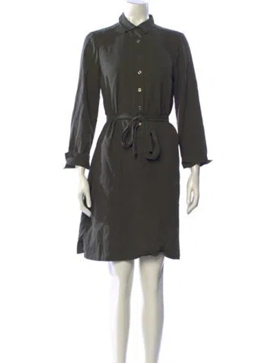 Pre-owned Go Silk Silk Knee-length Dress In Green