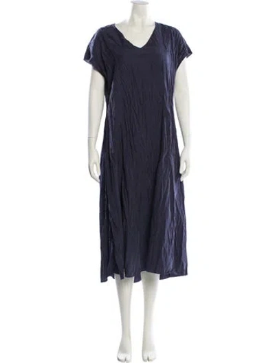Pre-owned Go Silk Silk Long Dress In Blue