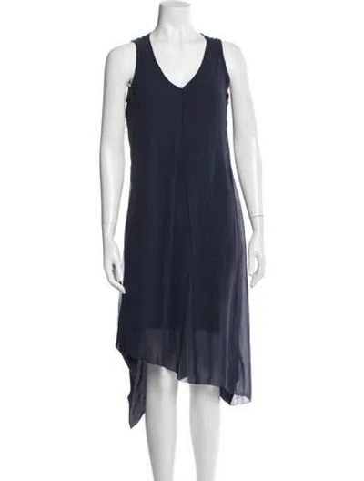 Pre-owned Go Silk Silk Long Dress In Blue
