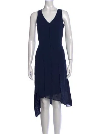 Pre-owned Go Silk Silk Midi Length Dress In Blue