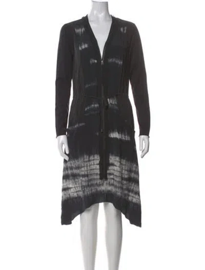 Pre-owned Go Silk Silk Midi Length Dress In Gray