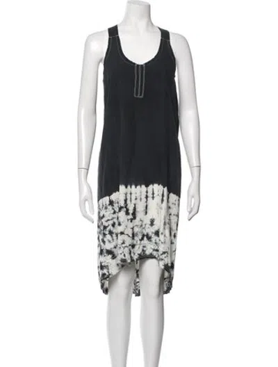 Pre-owned Go Silk Silk Midi Length Dress In Grey