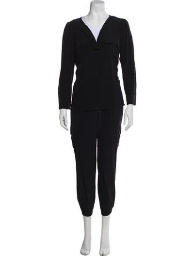 Pre-owned Go Silk Silk Pantsuit In Gray