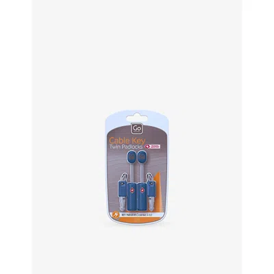 Go Travel Blue Branded Set Of Two Cable Key Padlocks