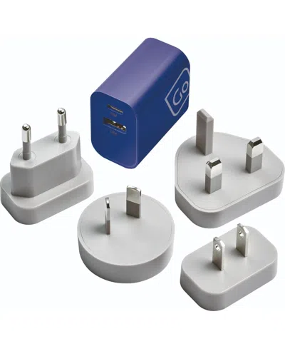 Go Travel Worldwide Usb-a And Usb-c Travel Wall Charger In Blue