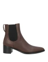 Go-up Woman Ankle Boots Dark Brown Size 11 Leather In Brown