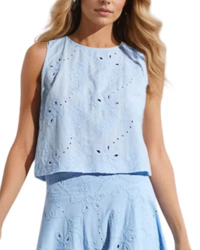 Goa Goa Top Women's Cyra Cotton With Embroidery Light Blue Elegant 15104193/417