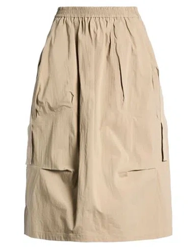 Goa Goa Woman Midi Skirt Khaki Size M Cotton, Polyamide, Elastane In Green