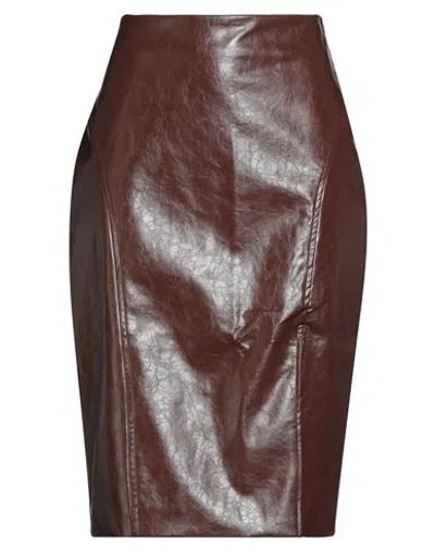 Goa Goa Woman Midi Skirt Tan Size L Cotton, Polyurethane