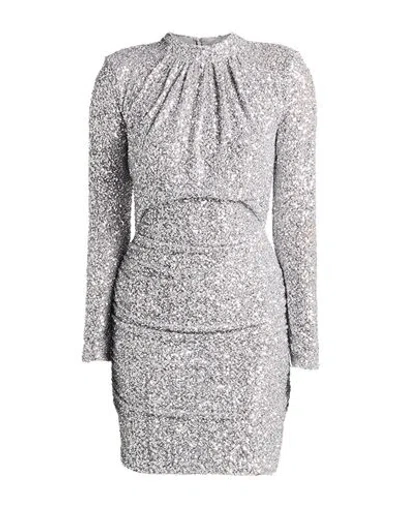 Goa Goa Woman Mini Dress Silver Size M Polyester, Elastane