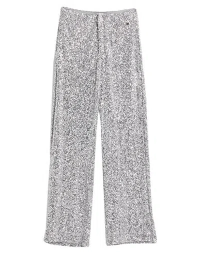 Goa Goa Woman Pants Silver Size L Polyester, Elastane