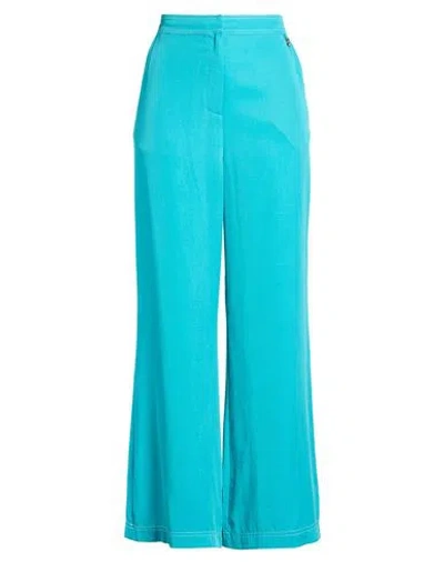 Goa Goa Woman Pants Turquoise Size Xl Tencel In Blue