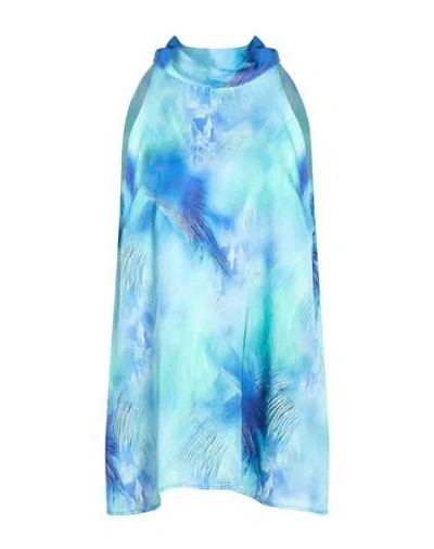 Goa Goa Woman Top Turquoise Size Xxl Viscose, Rayon In Blue