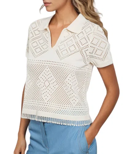 Goa Goa Women's Polo Shirt Melina Crochet Beige Elegant 15203070/443 In Neutral