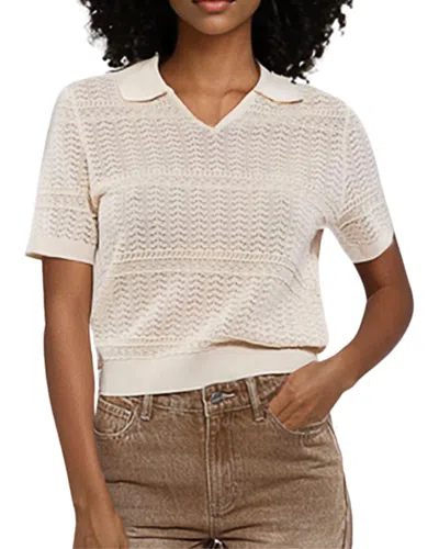 Goa Goa Women's Polo Sister Shirt Point Lace Beige Elegant 15203047/443 In White