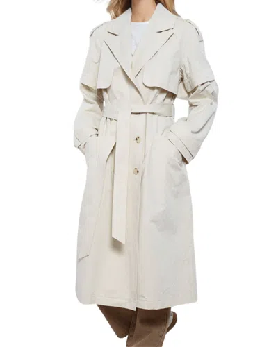 Goa Goa Women's Trench Flor In Cotton With Removable Sleeves Color Burro 15200032/129 In White