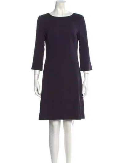 Pre-owned Goat Bateau Neckline Knee-length Dress In Purple