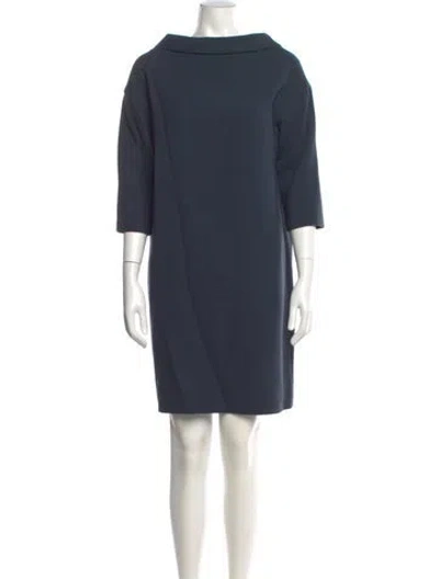 Pre-owned Goat Bateau Neckline Mini Dress In Blue