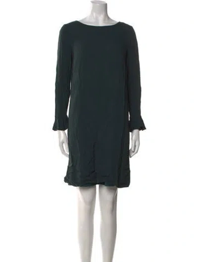 Pre-owned Goat Bateau Neckline Mini Dress In Green