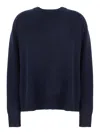 Goat Boyfriend Blue Crewneck Sweater With Dropped Shoulders In Cashmere Woman In Blue