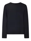 Goat Boyfriend Black Crewneck Sweater With Dropped Shoulders In Cashmere Woman In Navy