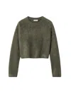 Goat Brushed Crew Neck Sweater In Green