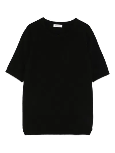 Goat Cashmere Crewneck Top In Black