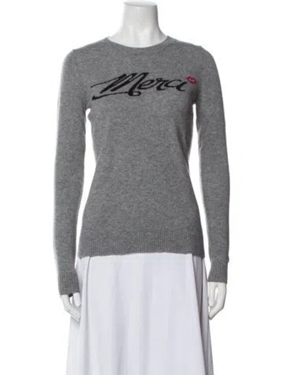 Pre-owned Goat Cashmere Graphic Print Sweater In Gray