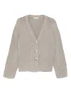 Goat Cashmere V-necked Cardigan In Gray