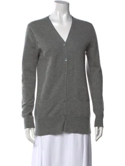 Pre-owned Goat Cashmere V-neck Sweater In Grey