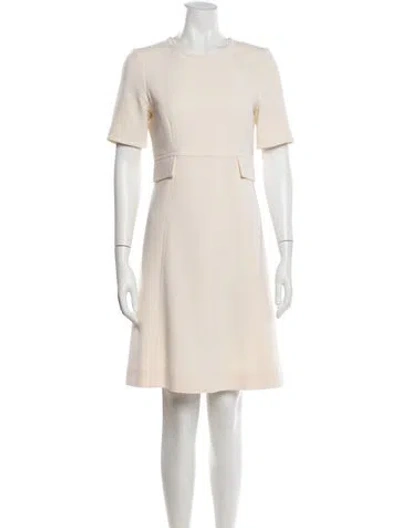 Pre-owned Goat Crew Neck Knee-length Dress In White