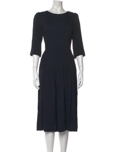 Pre-owned Goat Crew Neck Midi Length Dress In Blue