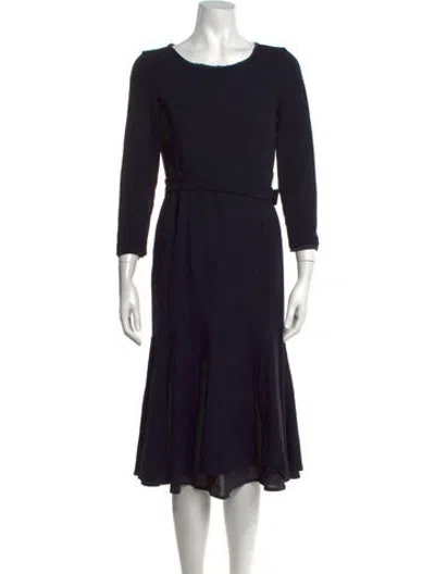 Pre-owned Goat Crew Neck Midi Length Dress In Blue
