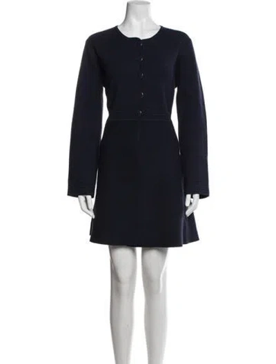 Pre-owned Goat Crew Neck Mini Dress In Blue