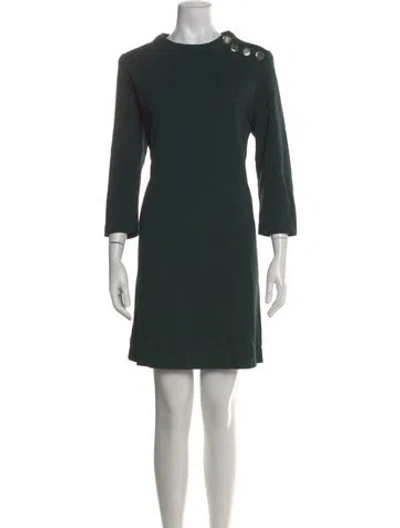 Pre-owned Goat Crew Neck Mini Dress In Green