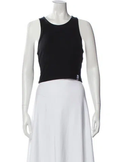 Pre-owned Goat Crew Neck Sleeveless Crop Top In Black