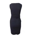 Goat Elena Belted Sleeveless Sheath Dress In Blue Acetate In Blue