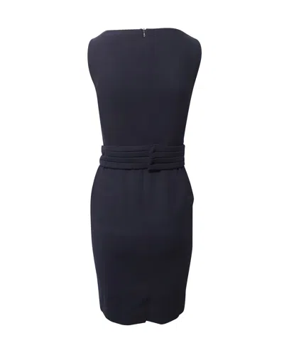 Goat Elena Belted Sleeveless Sheath Dress In Blue Acetate