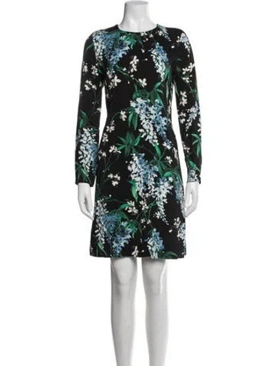 Pre-owned Goat Floral Print Knee-length Dress In Black