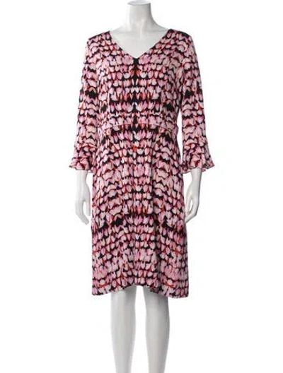 Pre-owned Goat Floral Print Knee-length Dress In Pink